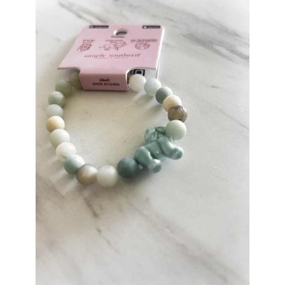 Simply Southern Conserve & Protect Tracking Lion Bracelet Multi-Colored Stones 8